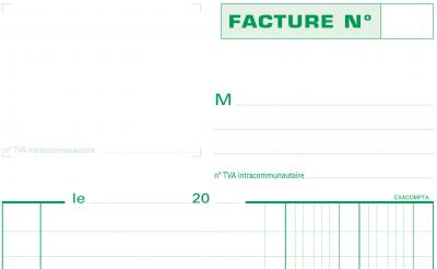 EXACOMPTA Manifold  50 feuillets Factures Mention TVA 21x14,8cm Tripli