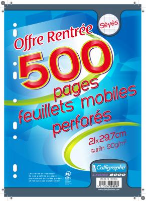  Calligraphe Feuillets mobiles perfor&eacute;s, A4, s&eacute;y&egrave;s