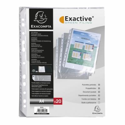 Pochettes Exacompta perfor&eacute;es  - Sachet de 20 pochettes Exactive A4