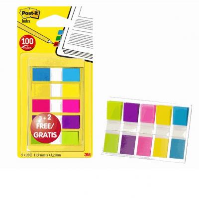 POST IT Marque-pages &eacute;troits - POST-IT - Lot de 100 - Couleurs vives - Mixte 