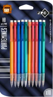 WONDAY  Lot De 10 Porte-Mines Jetable 0,7 Mm Avec Gomme Coloris Assortis