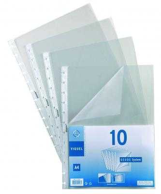 VIQL Lot de 10 recharges pour porte-vues Geode A4 - VIQUEL- Transparent