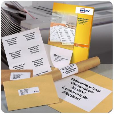 AVERY   etiquette pour photocopieur, 210 x 297 mm, blanc noir