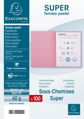 EXACOMPTA Lot de 100 sous chemises Super 60 22 x 31 cm -  - Orange
