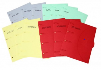 SMARTFOLDER Pochette de classement ECHEANCIERS (12 de janvier &agrave; d&eacute;cembre)