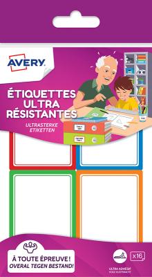 AVERY DENNISON Bloc de 16 &eacute;tiquettes r&eacute;sistentes Avery 44 x 64 cm