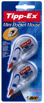 TIPPEX Ruban Correcteur Mini Pocket Mouse 5 M Tipp Ex - Les 2 Rubans Correcteurs
