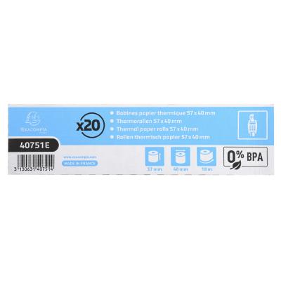 EXACOMPTA CLAIREFONTAINE Lot de 20 bobines thermique - 1 pli - EXACOMPTA - 57x40x18 mm