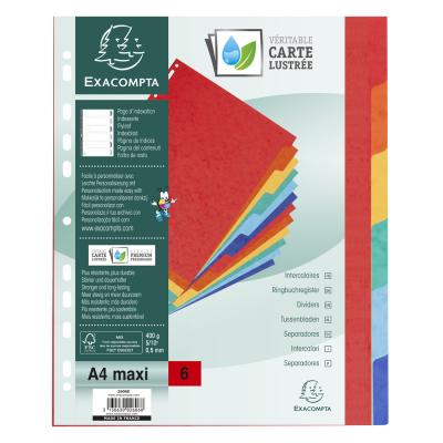 EXACOMPTA Intercalaires nature future carte lustree 400g 6 positions - a4 maxi