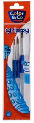 L&B EDUCATION Lot de 3 Pinceaux Grip Poney - COLOR&CO - N&deg; 6, 10, 14