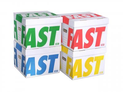 FAST  - Container Archives 28x35x35 Carton Blanc - Lot De 4