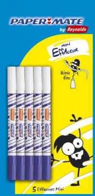 PAPERMATE Effaceur Mini+ Pointe Fine Bleues X5 Newel - Le Lot De 5 Effaceurs