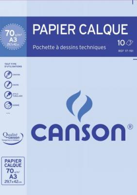 CANSON Pochette de 10 feuilles A3  Calque Satin