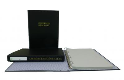 ELVE  classeur reliure assemblees generales titre dor&eacute; avec recharge 100f d70