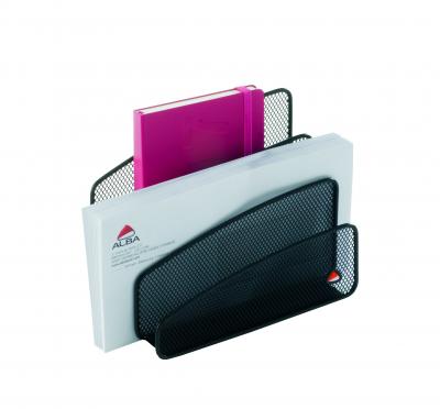 ALBA  Range-lettres Meshletter 3 compartiments en m&eacute;tal Mesh Noir