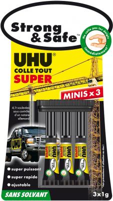 UHU  Strong and Safe minis gel 3x1g