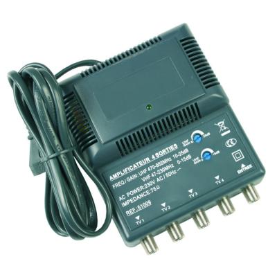 OPTEX  051009 Amplificateur int&eacute;rieur blind&eacute; 4 sorties gain 10 &agrave; 25 dB - Blanc
