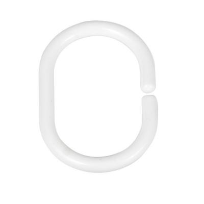 WENKO Anneaux de rideau de douxhe plastique blanc