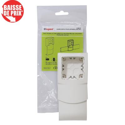 LEGRAND Cadre 1 poste appareillage saillie pour plinthe 80 x 20 mm 