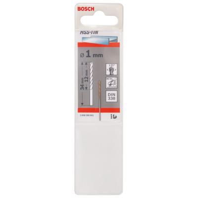 BOSCH Foret &agrave; m&eacute;taux rectifi&eacute;s HSS-Tin - &Oslash;1,0mm - - Longueur 34mm