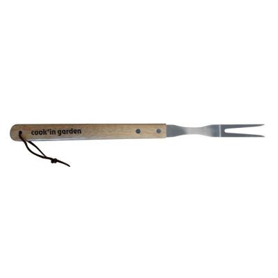 COOK'IN GARDEN Fourchette barbecue Essentiel - Manche en bois et inox