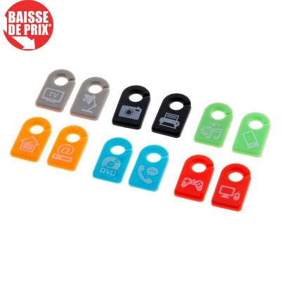 ZENITECH Lot de 12 rep&egrave;re c&acirc;bles multicolores - 