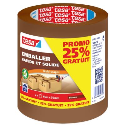TESA Ruban adh&eacute;sif - lot de 2 - 66 m - lot de 50 mm - 