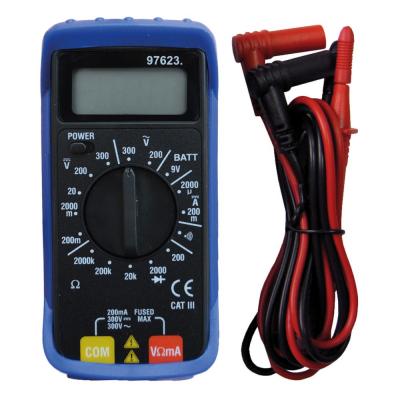 TIBELEC Mini digi-testeur, mini testeur digital 6 fonctions - noir et bleu