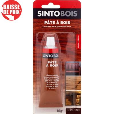 SINTO bois rebouche imperfections ls tube 80 g ch&ecirc;ne fonc&eacute;