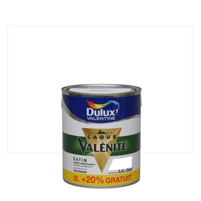 DULUX VALENTINE Laque boiserie et m&eacute;tal - Blanc - Rendu satin - 2L + 20% gratuit