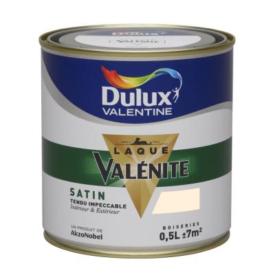 DULUX VALENTINE Laque glyc&eacute;ro satin&eacute;e 0.5 L - blanc cass&eacute;