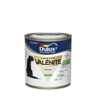 DULUX Laque valenite satin 0.5L lin clair
