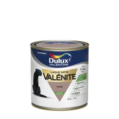DULUX VALENTINE Peinture Laque Val&eacute;nite Satin Taupe 0,5 l  Taupe