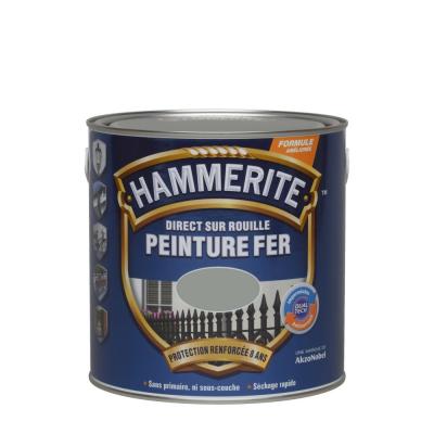 HAMMERITE Peinture  Direct sur Rouille - Gris Nuage - Brillant - 2,5L