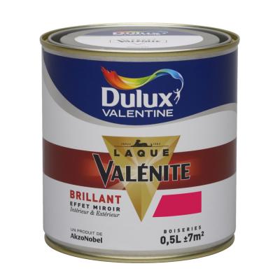 DULUX VALENTINE Peinture Laque Val&eacute;nite - Rouge Madras - Brillant - 0,5L