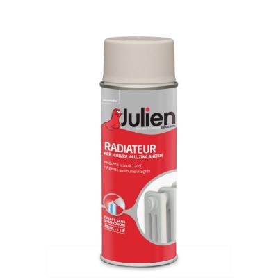 JULIEN Peinture Radiateur Phase Aqueuse Satin  Lin Clair a&eacute;rosol 400 ml