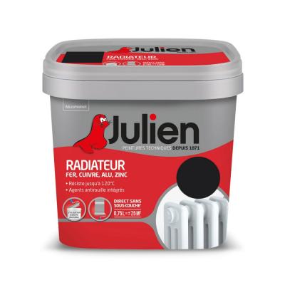 JULIEN Peinture radiateur noir satin phase aqueuse  - 0.75L