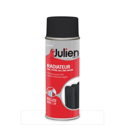 JULIEN  - Peinture a&eacute;rosol pour Radiateur - Satin Noir - 400 ml Noir