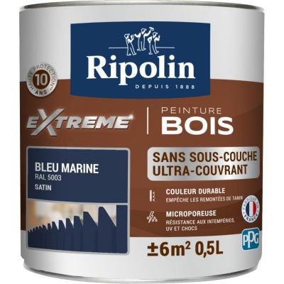 RIPOLIN Peinture  EXTREME BOIS microporeuse satin 0L5 bleu