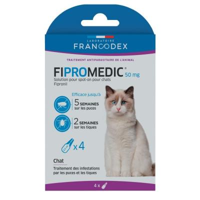 FRANCODEX Pipettes antiparasitaires chat Fiprom&eacute;dic 4x0.5ml