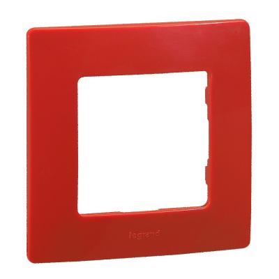 LEGRAND  Plaque laqu&eacute;e 1 poste Nilo&eacute; rouge finition coquelicot