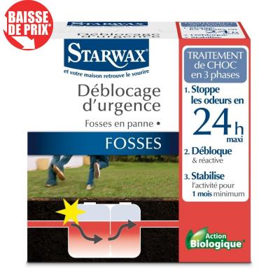 STARWAX D&eacute;blocage d'urgence pour fosses septiques 3x200g 