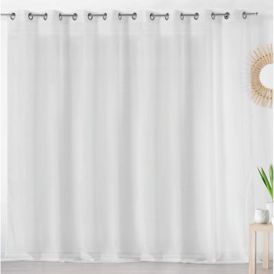 Voilage Etamine givr&eacute;e oeillet 300x240cm blanc 