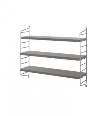Etag&egrave;res en MDF gris String Pocket - String furniture
