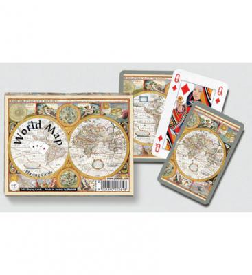 PIATNIK  Coffret de 2 jeux de cartes WORLD MAP Multicolore 