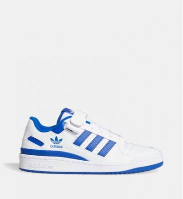 ADIDAS  Baskets en Cuir Forum Low blanc/bleu T.41 1/3