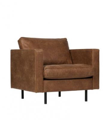 BEPUREHOME Fauteuil Rodeo marron (cuir recycl&eacute;) - 