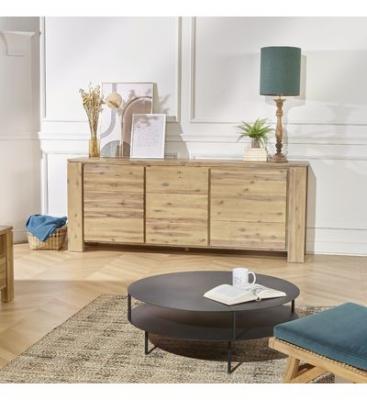ENZO - Buffet contemporain en bois, 2 portes, 2 tiroirs