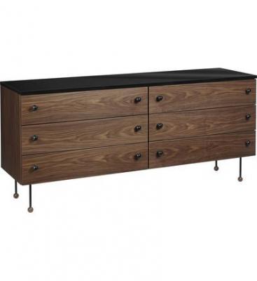 Commode 6 tiroirs en noyer 62 Dresser - Gubi
