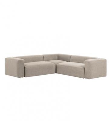 KAVE HOME Blok - Canap&eacute; d'angle 4 places r&eacute;versible 320x230cm - Couleur - Beige